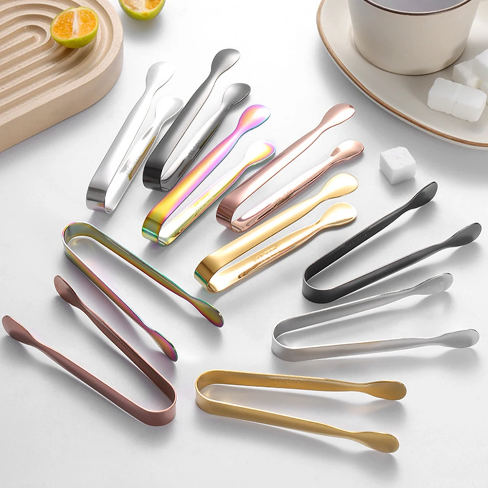 

5Pcs Stainless Steel Ice Clip Kitchen Tongs Metal Cube Serving Party Candy Jar Buffet Household MultiFunction Sugar Portable