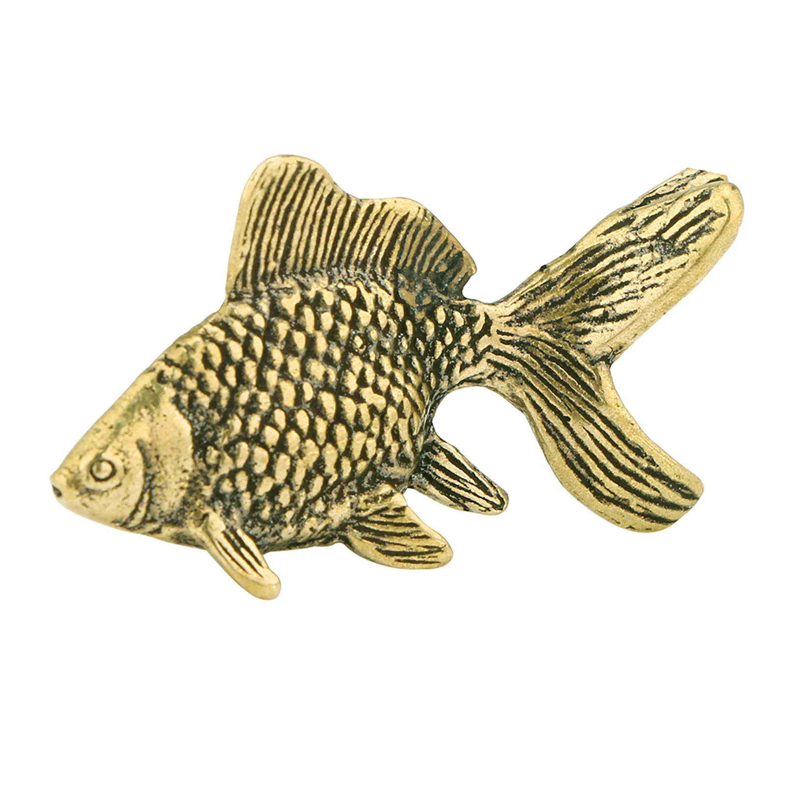 1PCS Bronze Solid Koi Antique Handicraft Copper Brass Carp Ornaments Goldfish Tea Pet Desktop Decoration Living Room Home Decor