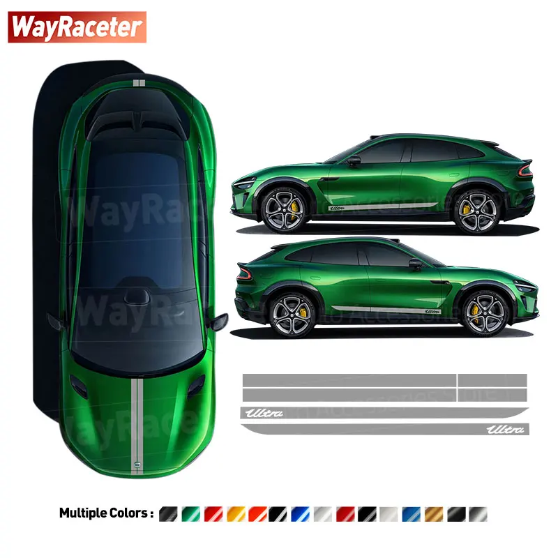 

6 Pcs/Set Edition Ultra Door Side Stripes Sticker Bonnet Hood Trunk Carbon Fiber Vinyl Decal For Xiaomi YU7 2025 2026 Accessorie