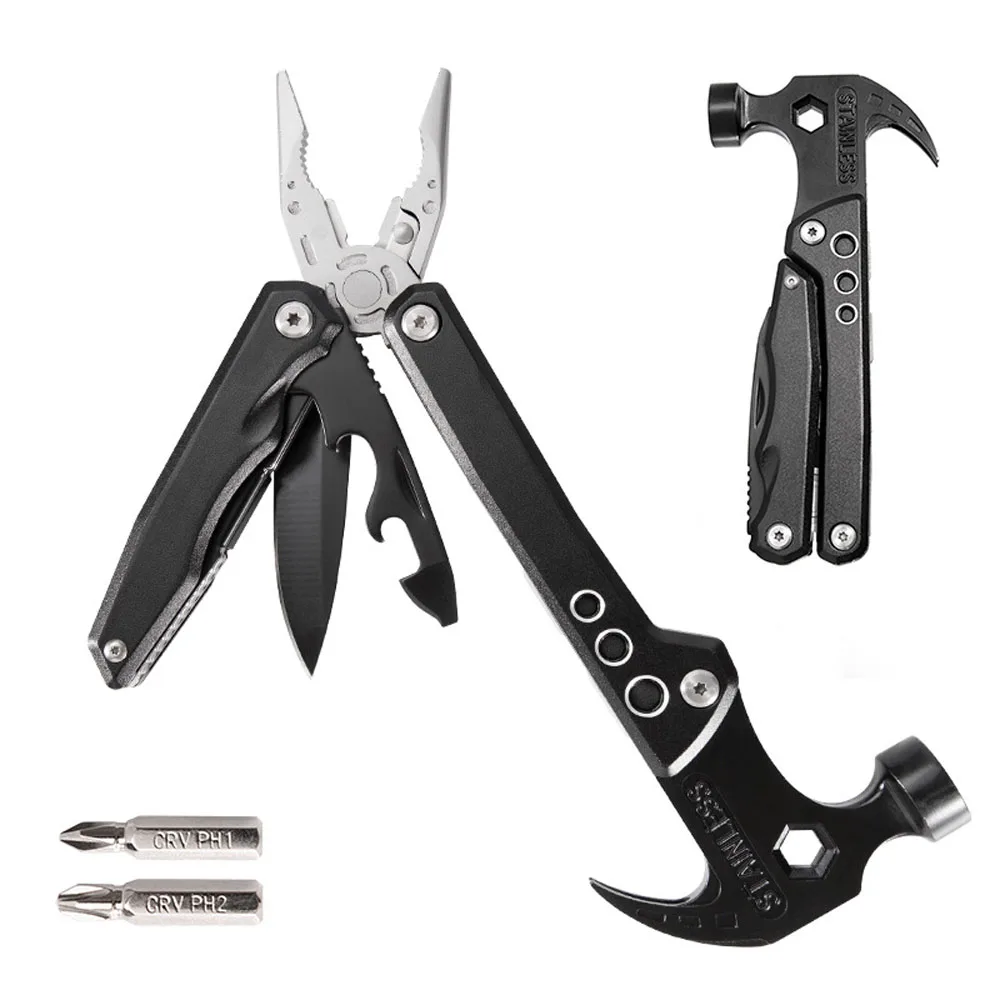 10 In 1 Outdoor Multifunction Folding Knife Pliers Multi-tool Portable Survival Camping Hammer Steel EDC Hiking Hand Tools