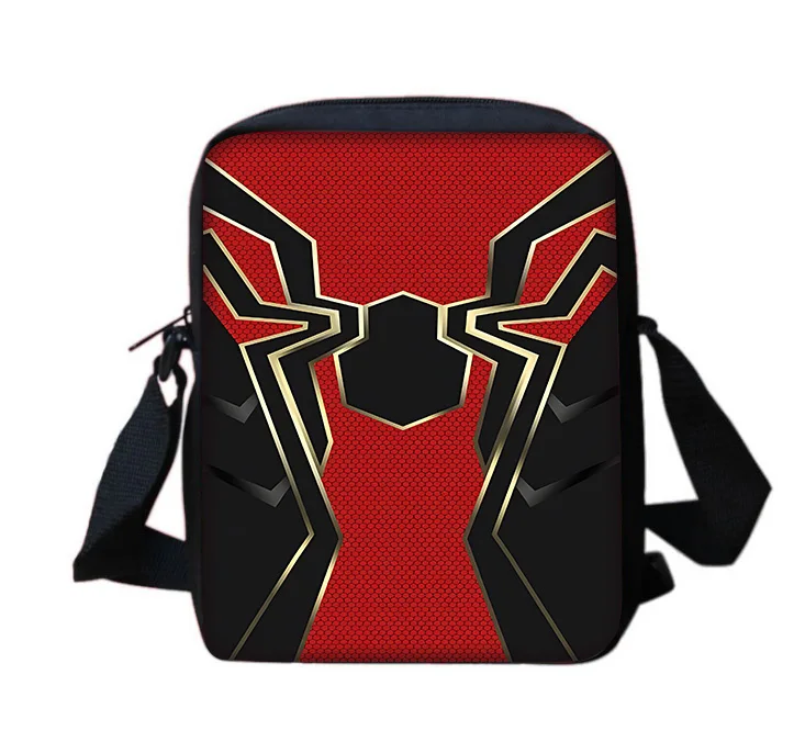 Spider-Man Marvels tas selempang anak perempuan, tas tangan kasual motif laba-laba, tas ponsel pria wanita, tas belanja