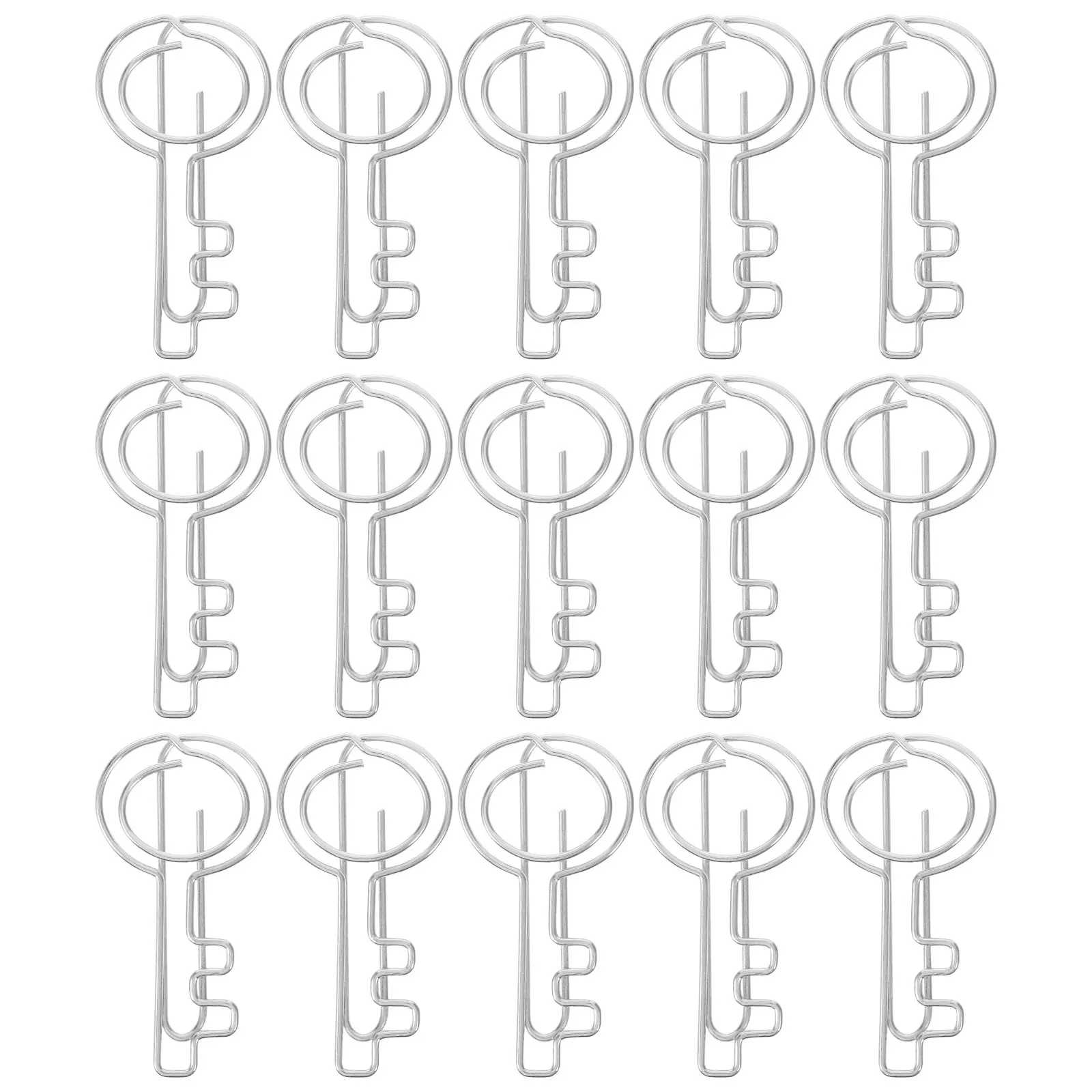 

20Pcs Key Shaped Paper Clips Metal Document Organizers Wire Paper Fasteners for Office Home School Desk Accessories