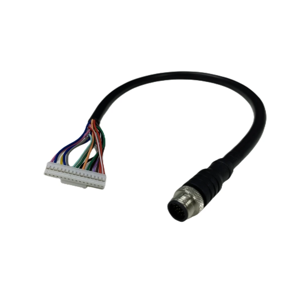 Vehicle Aviation Male Wire M12 Connector 17-Pin Connecting Cable