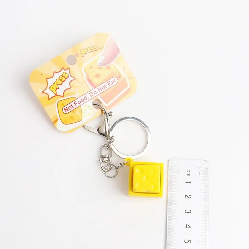 1 Stück Fingerspielzeug Mini-Käse-Schlüsselanhänger Tastatur-Stressabbau-Fidget-Button Käse-Tastenkappe Fidget-Clicker Tastatur-Anhänger – Detail 3