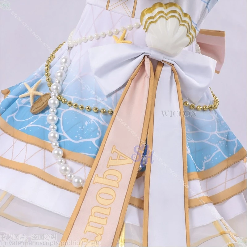 حب الحياة! أشعة الشمس!! ماتسورا كانان أزياء تنكرية صدف لوليتا كعكة فستان أيدول موحدة شعر مستعار للهالوين