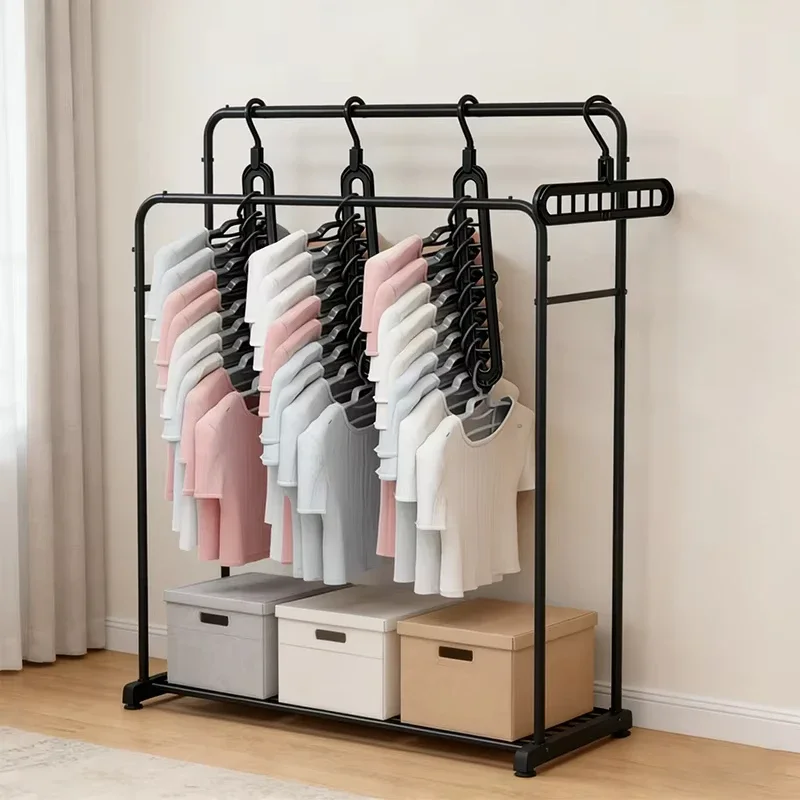 5 Stück, 9-fach faltbare Kleiderbügel aus Kunststoff, robust, platzsparend, ideal als Organizer für den Kleiderschrank zu Hause. – Detail 6
