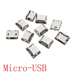 50Pcs Micro USB Connector 5 Pin SMD Micro-USB Female Jack Socket Adapter For Android Phone Data Connector