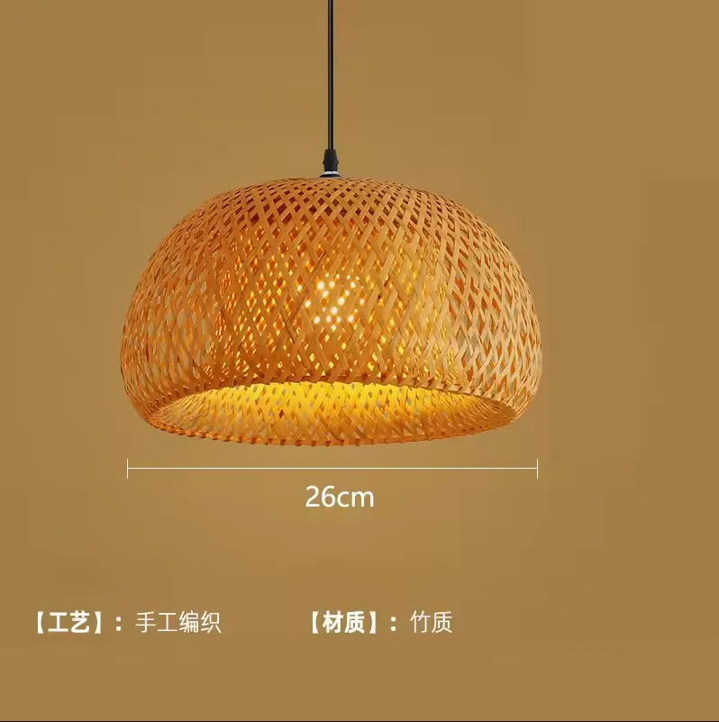 Vintage handgeweven bamboe kroonluchters rotan led hangend plafond restaurant keuken bar decor lamp E27 zonder gloeilamp