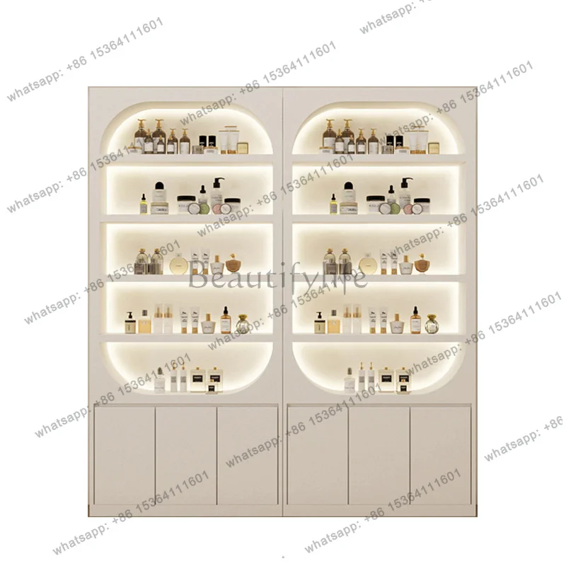 Minimalist High-end Cosmetic Display Cabinet Modern Skin Care Nail Salon Commercial Cabinet Beauty Salon Office Furniture FYMC