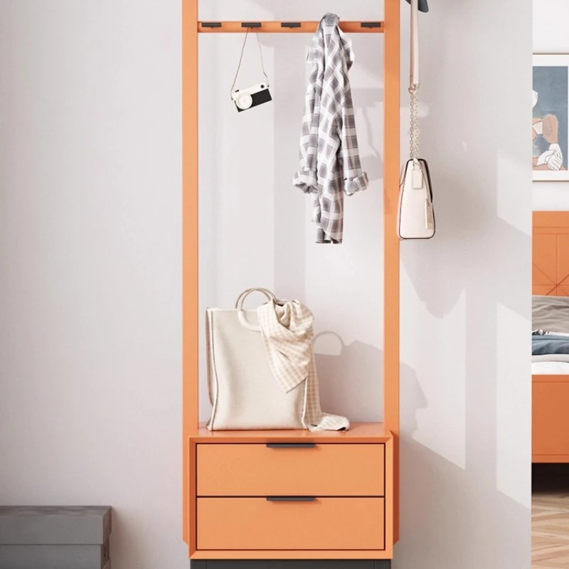 Minimalist integrated coat rack Floor-to-ceiling solid wood bedroom hanger ins living room multi-functional storage shoe