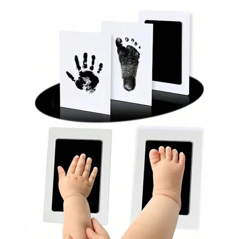 2 Set Baby Handprint Footprints Ink Pads Safe Non-toxic No-Touch Skin Inkless Inkpad Kits Pet Cat Dog Paw Prints Souvenirs Gifts