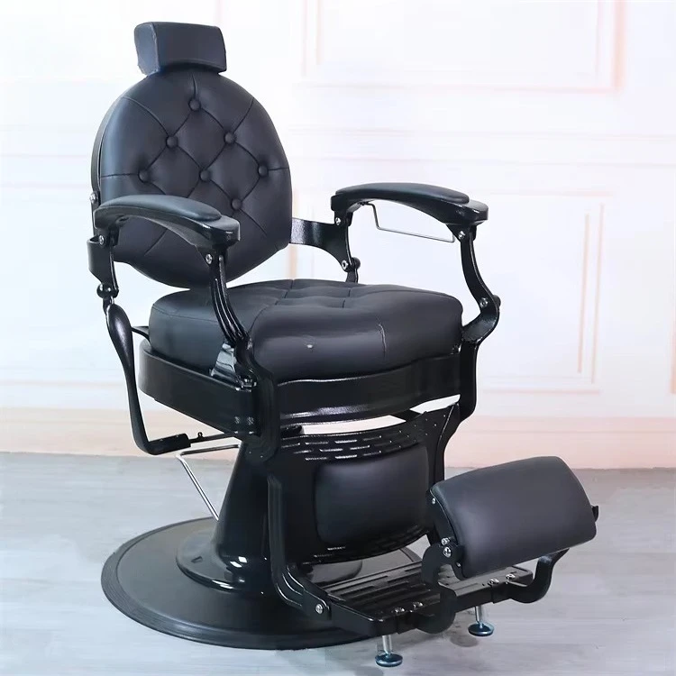 New Arrival of Modern Color Leather Round Bottom Salon Furniture Recliner Chair Large Hydraulic Pump Barber Chair