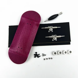 34mm Pink Wooden Fingerboard Complete Finger Skate Board with Alloy Truck Bearing Wheels