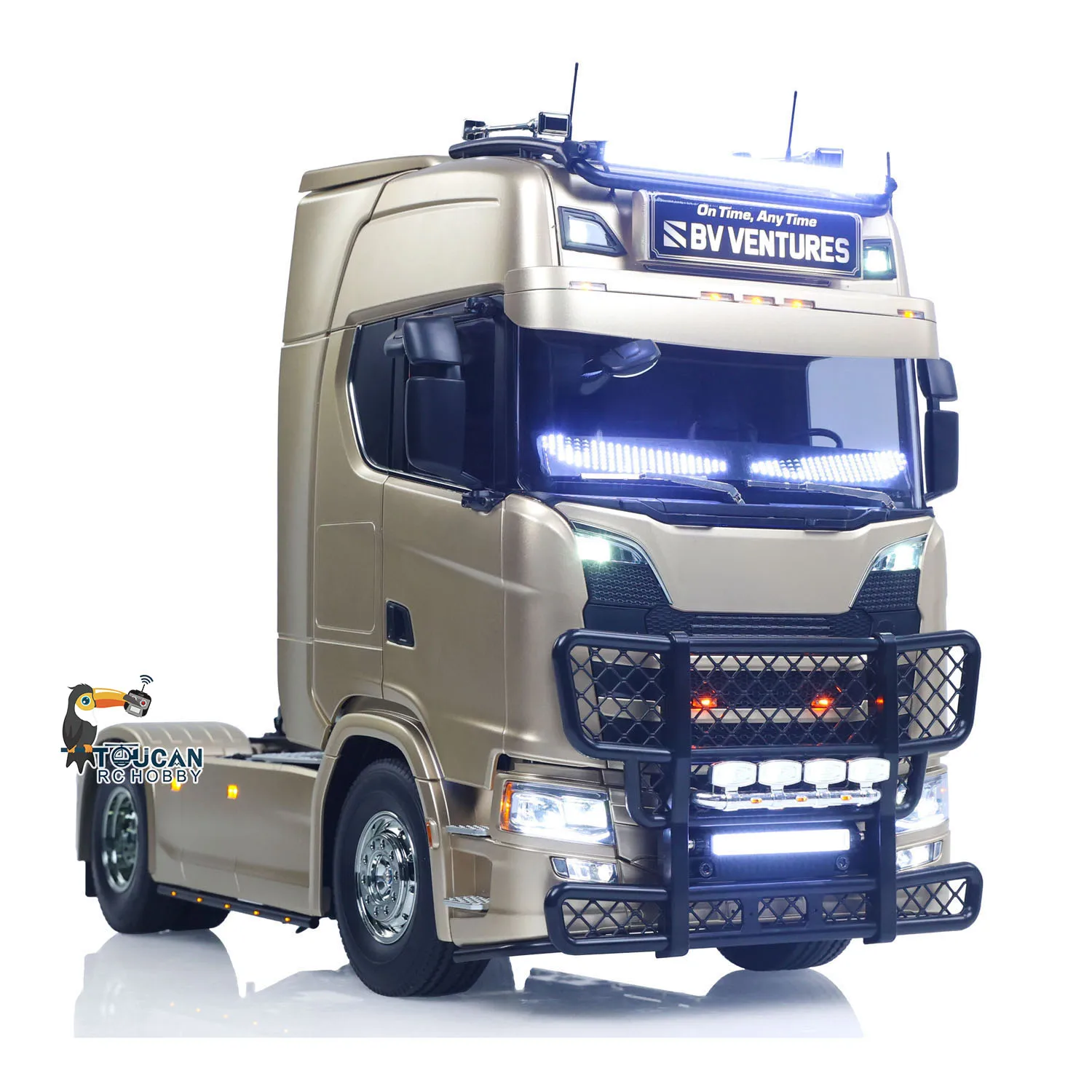 56379 1/14 شاحنة جرار تعمل بالتحكم عن بعد 4X2 TAMIYA هيكل توكان 3 سرعات علبة التروس تدفق المياه ضوء وحدة الدخان ST8 راديو RTR