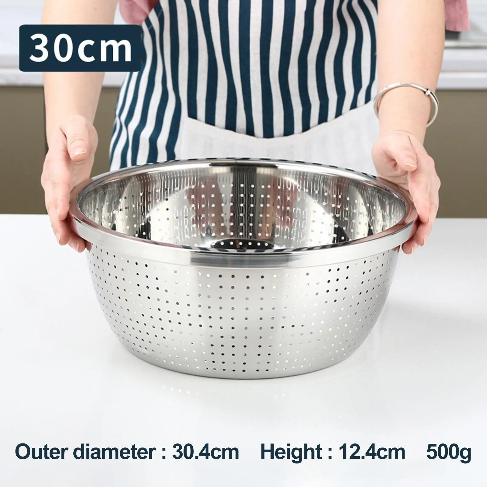 Stainless Steel Drain Colander Mesh Strainer Food Strainer Kitchen Colander Strainer for Carrots Grapes Tomatoes Veggies