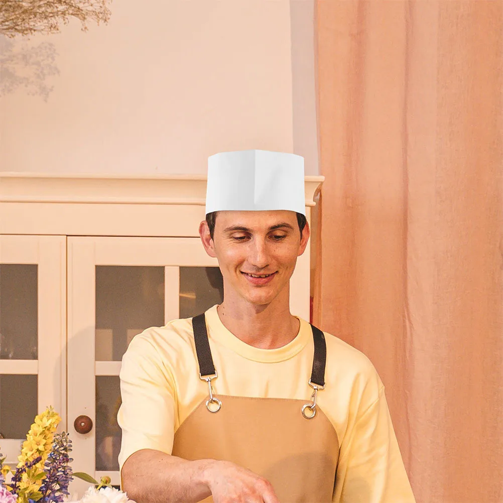 50 stuks koksmuts wegwerp witte kookmutsen ademend professionele keuken hoofddeksels voor sushi café restaurant catering voedsel