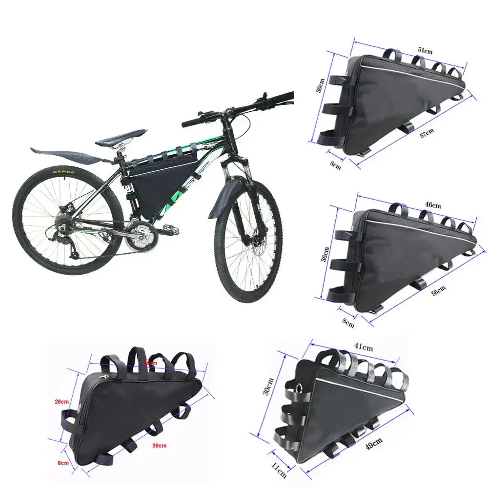 Bicycle Bags 39cm 49cm 56cm 57cm Mountain Bike Triangle Tube Frame Bag Hang Battery Storage