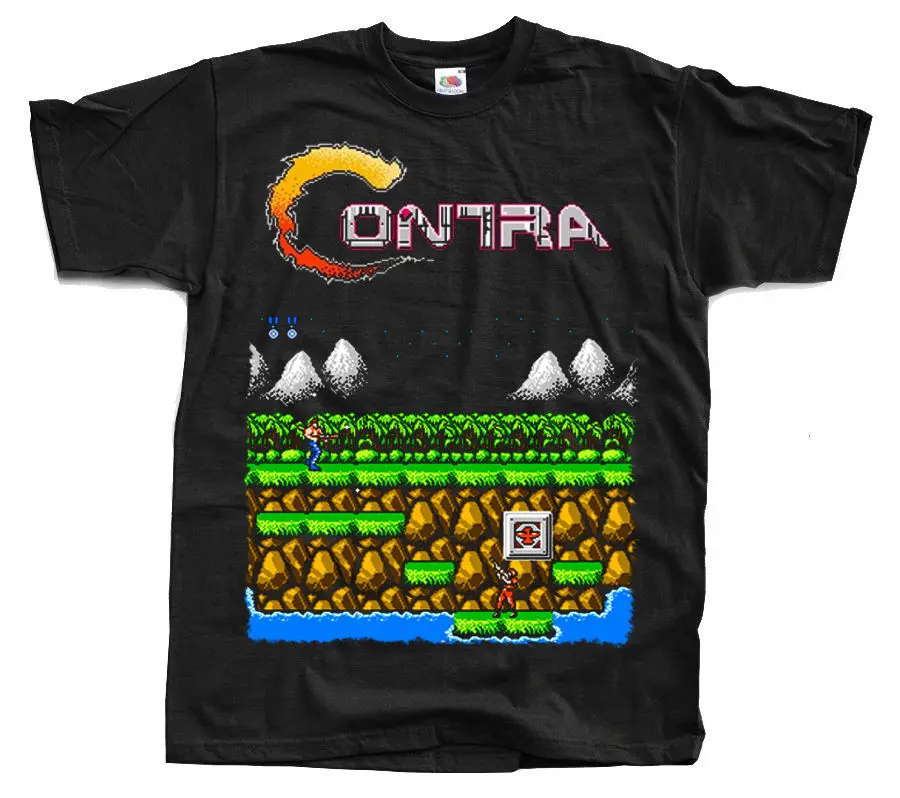 Contra STAGE 1 JUNGLE Nes T shirt Black Arcade Famicom ALL SIZES S - 5XL