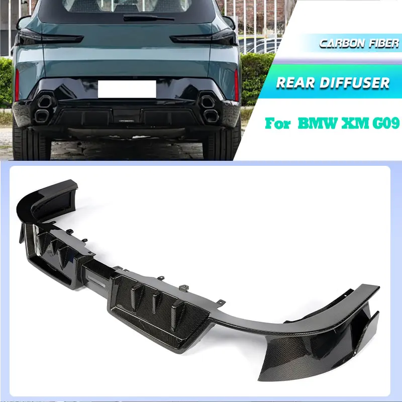 for BMW XM G09 2023-2026 Carbon Fiber Car Rear Bumper Diffuser Lip Spoiler Racing Rear Diffuser Apron Lip Guard Body Kits
