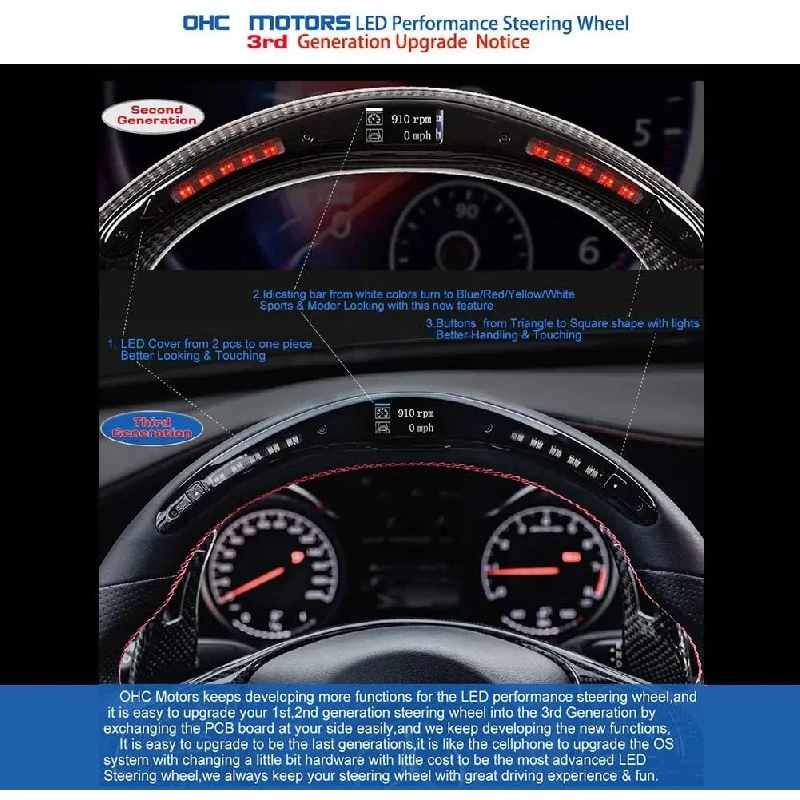 

Гоночный руль из карбона со светодиодной подсветкой для Challenger 2015-2020