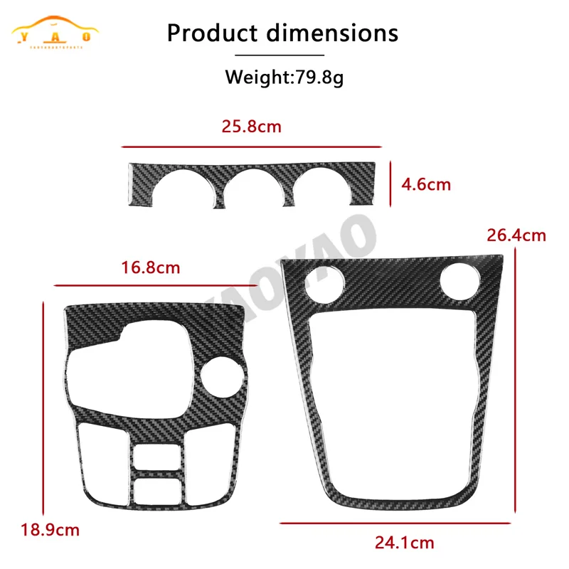 

For Jaguar F-Type 2013-2024 Car Accessories Carbon Fiber Car Center Console Gear Shift Panel Cover Frame Carbon Fiber Sticker