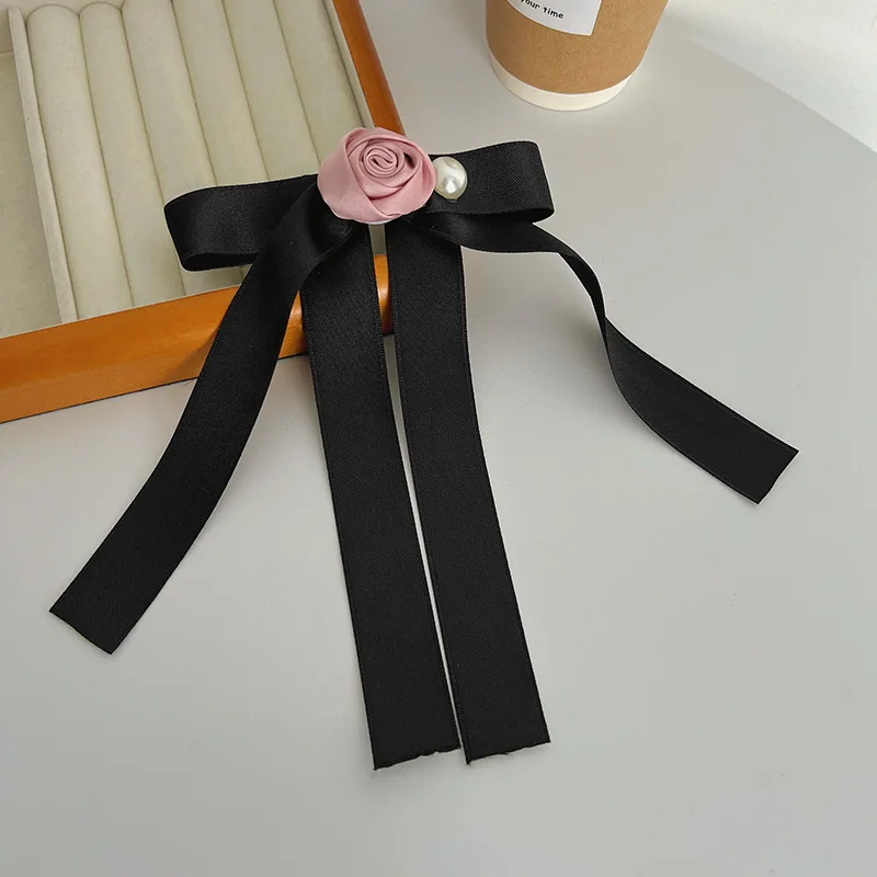 2023 Newest High Quality Ribbon Rose Wedding Hair Accessories Elegant Women Bridals Satin Flower Ponytail Hair Clips Barrettes