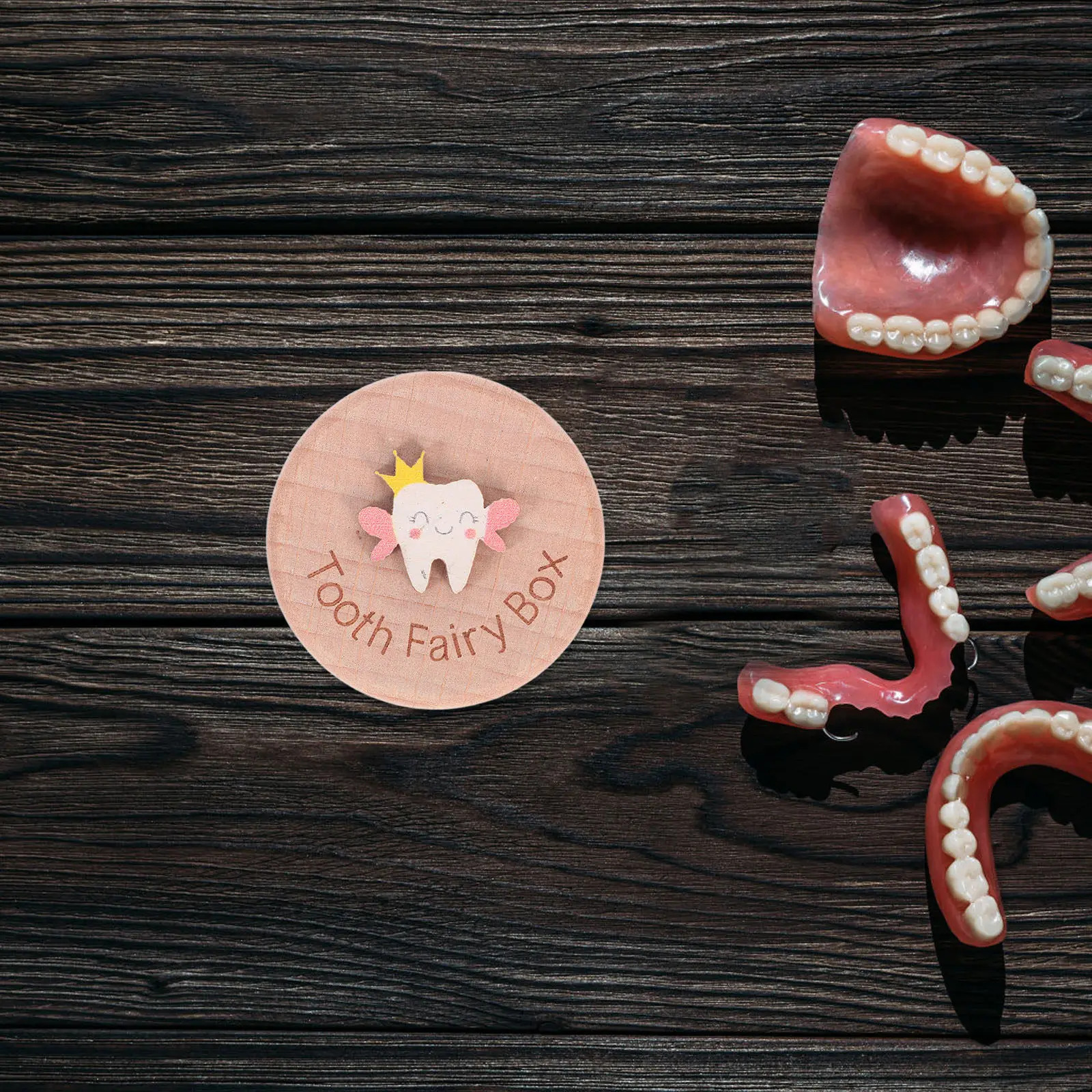 

Деревянная коробочка для детских зубов, пылезащитный футляр для хранения первых выпавших зубов, органайзер для новорожденных, подарок для малышей