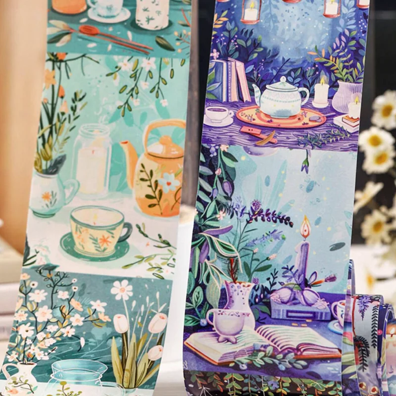 เทปตกแต่งลายการ์ตูน Mr. Paper 1 ม้วน ลายสวนผึ้งในฤดูใบไม้ผลิ วัสดุตกแต่งบ้าน ลายทิวทัศน์กลางคืน