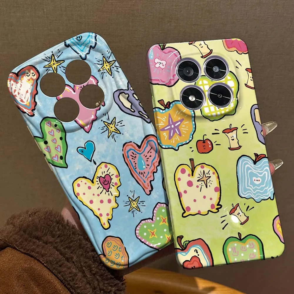 

Cute Graffiti Illustration Phone Case For Xiaomi Poco X 2 4 6 F3 M3 F4 M4 M5s X5 M6 F6 C55 C61 C65 C75 GT Pro Wave Oil Film