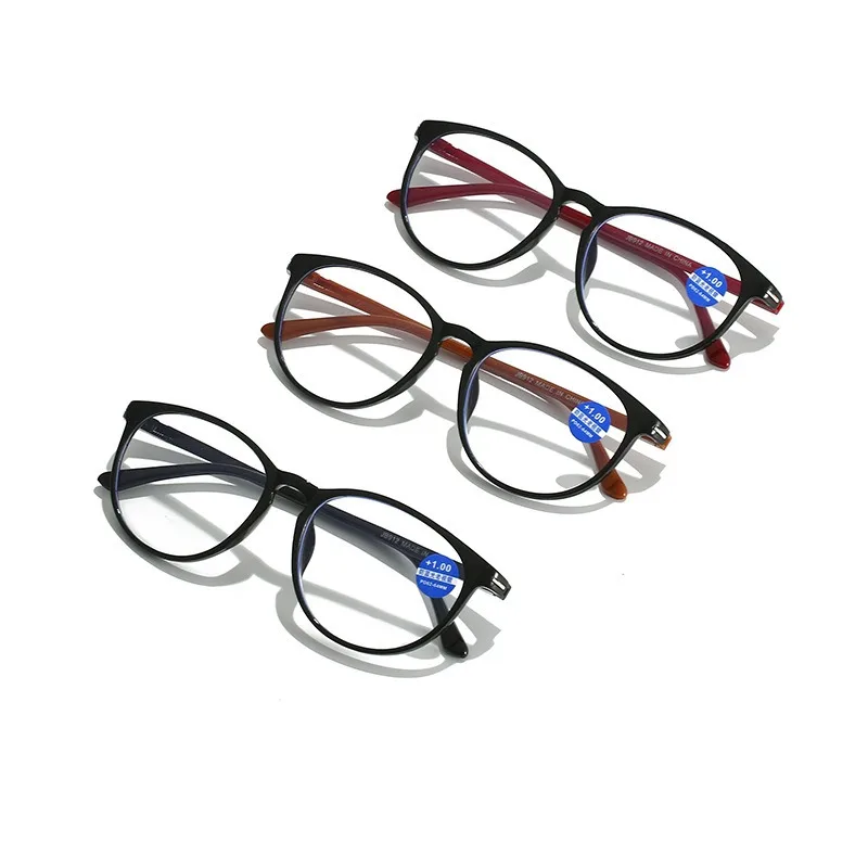 1/3PCS Anti Blau Licht Lesebrille Mode Frauen Männer Klare Runde Computer Presbyopie Brillen Rahmen + 100 bis +400 Brillen