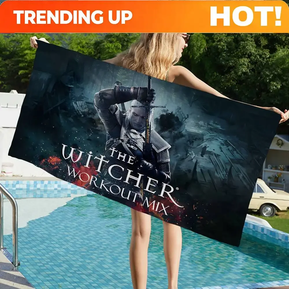 Custom Classic T-The W-Witcher Game Microfiber Beach Towel Absorbent Quick Dry Soft Yoga Swimming Resort Mountain Climbing Towel
