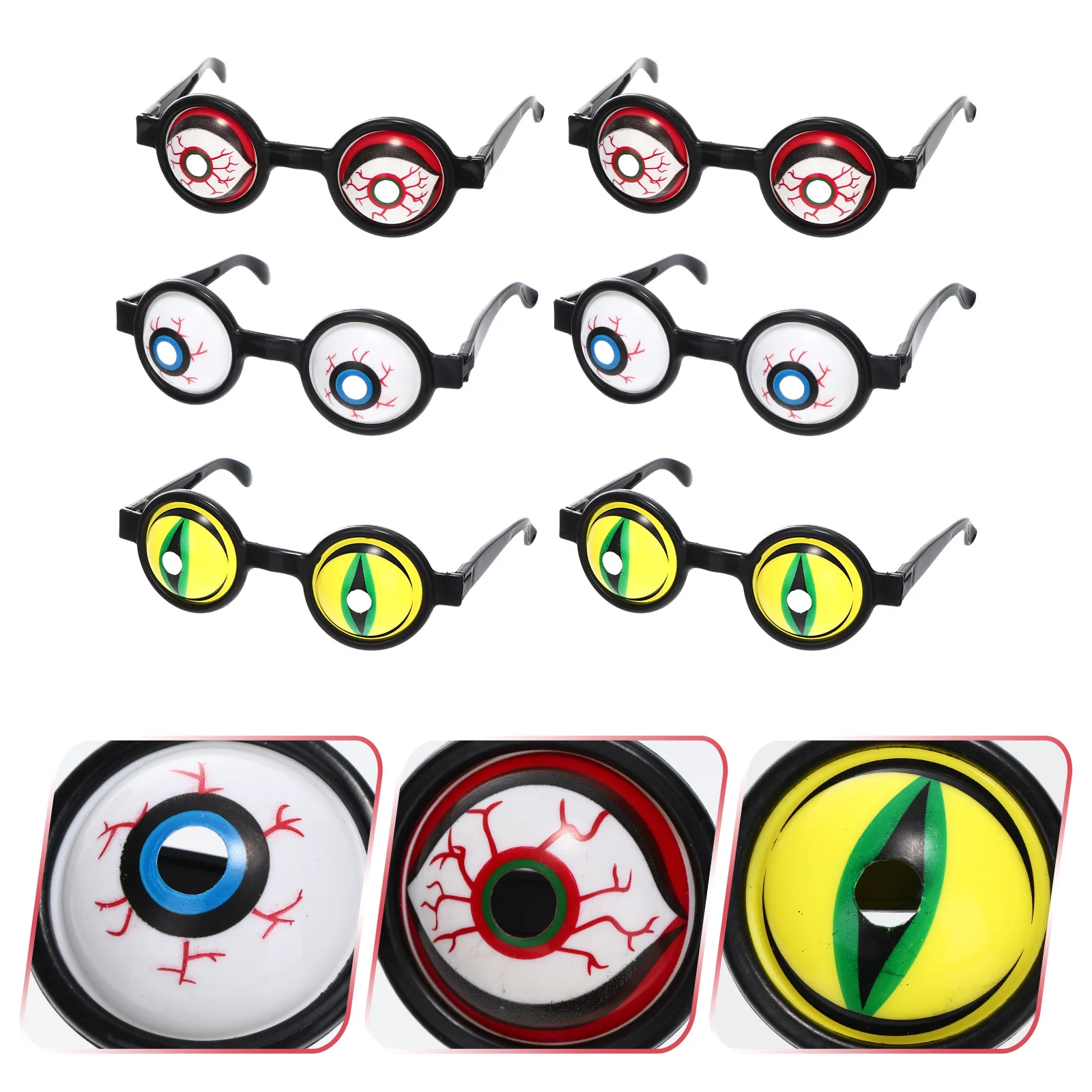 Lunettes à cadeaux de fête, 6 pièces, fournitures décoratives d'halloween, lunettes de forme uniques, conception ergonomique confortable, idéales pour les Costumes