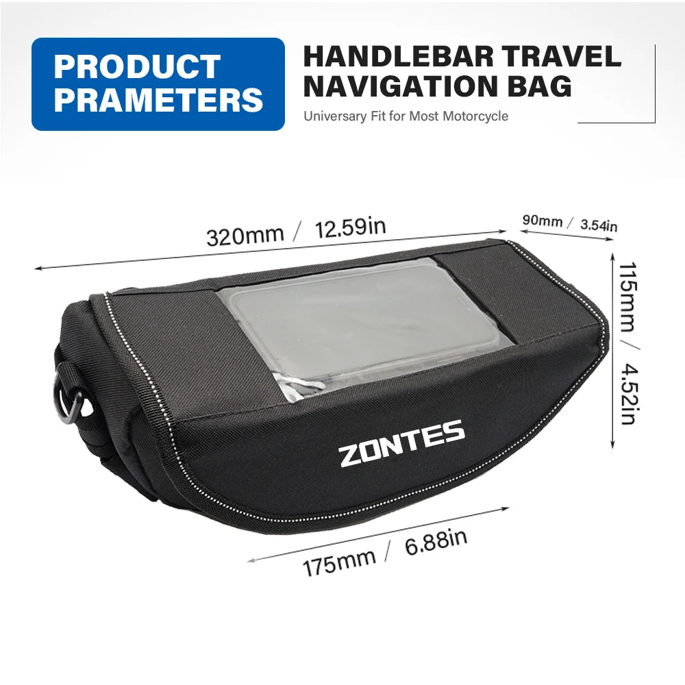 ل Zontes zontes 368G 703F 350T k350 350X 350R 350S دراجة نارية مقاوم للماء السفر حقيبة مقود الدراجة الملحقات