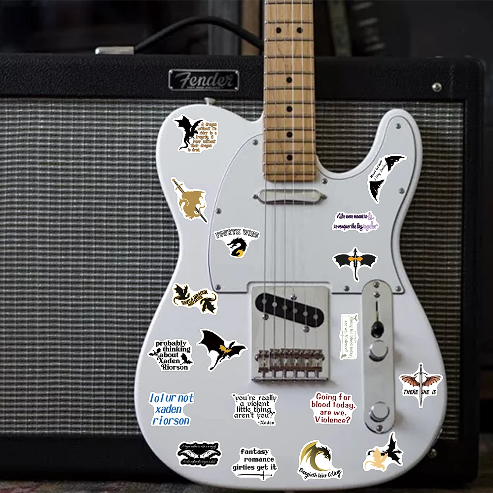 50/100PCS Fourth Wing Fantasy Cartoon Stickers Decals Diary Kindle Skateboard Guitar Suitcase Freezer Graffiti Cool Sticker Gift