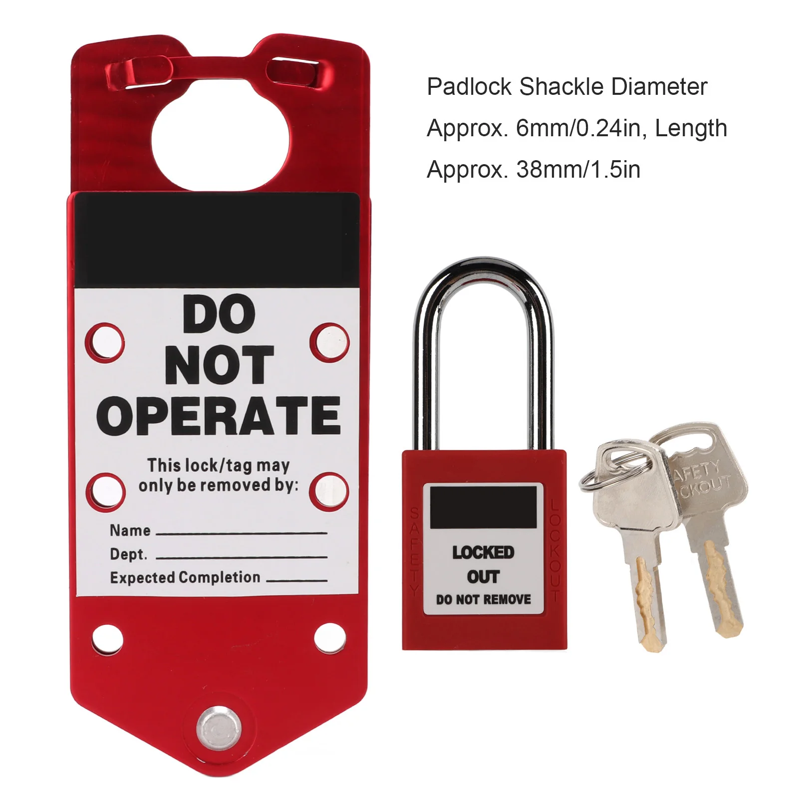 Lockout Hasp Lockout Tagout Hasp Writable Aluminum Alloy Safety Lockout Hasp with Tamperproof Locking Tabs 38mm/1.5in Padlock