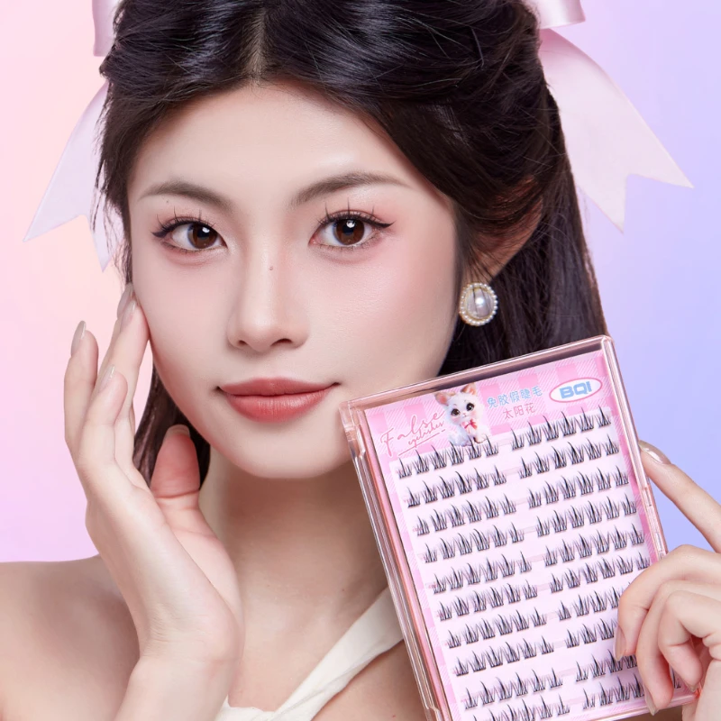 Pestañas postizas sin pegamento, pestañas postizas de gran volumen, 10 filas de pestañas postizas extraíbles, racimo de pestañas de girasol