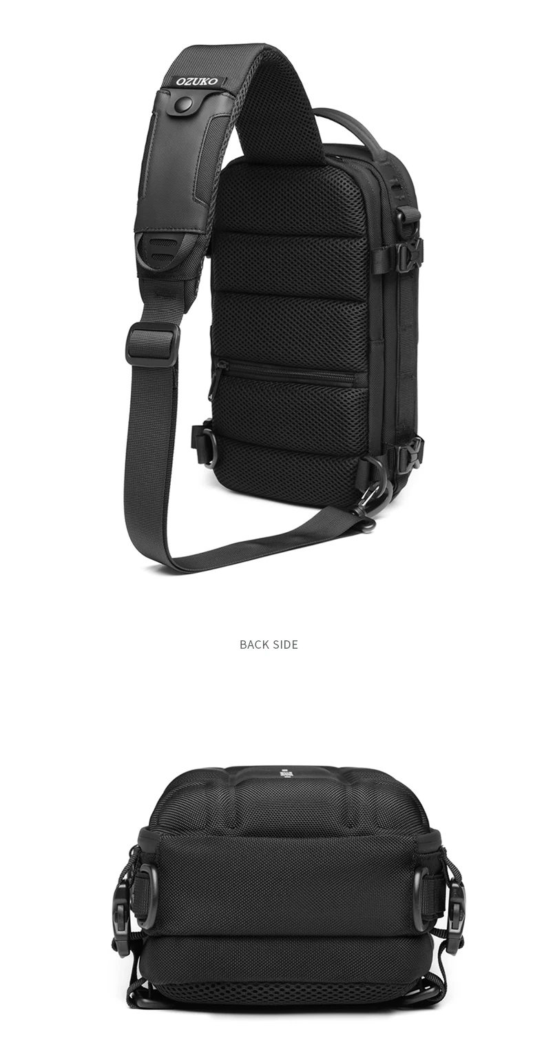 OZUKO Hard Shell Flex Bag Men Sports Shoulder Bag Multifunctional Large Capacity Waterproof High Quality Outdoor Tactical Bag