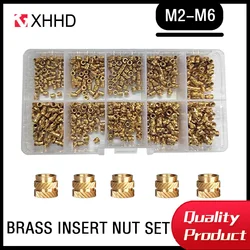 M2 M2.5 M3 M4 M5 M6 Threaded Inserts Brass Heat Set Insert Nut Hot Melt Knurled Double Twill Embedment Copper Nut Assortment Kit