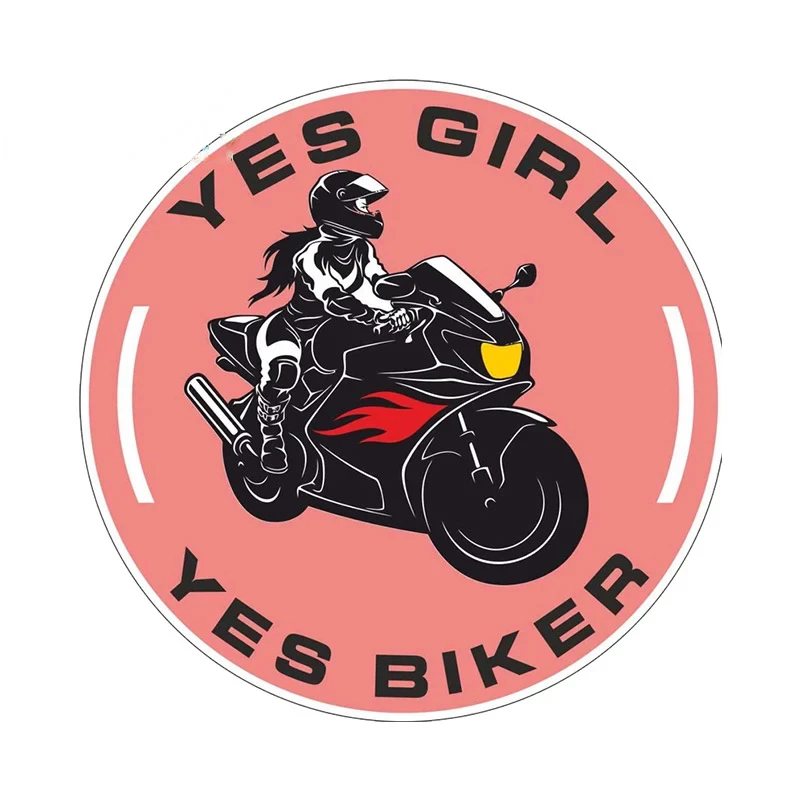 

For Riding A Motto Yes Girl Biker Car Stickers Simple Creative Decals Car Accessories Personality Cute