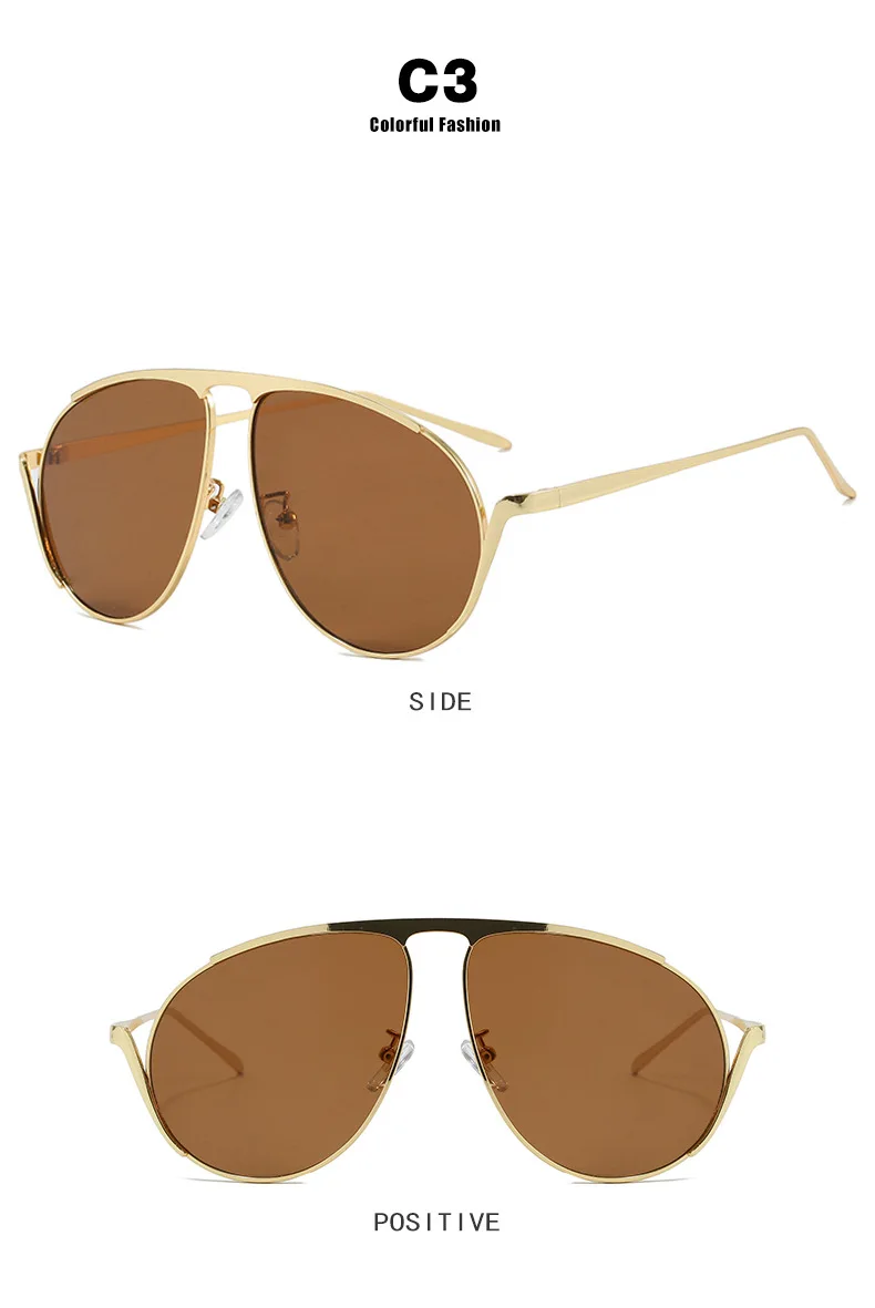 Neue Retro Hohe Qualität Runde Sonnenbrille Für Frauen Männer Mode Weibliche Luxus Übergroßen Sonnenbrille Shades UV400 Brillen – Detail 9