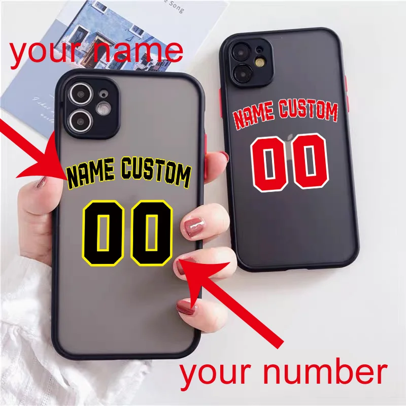 Custom Basketball Number Name Letter DIY Case for iPhone 15 14 13 12 11 Pro Max SE3 Cover Hard Funda for iPhone 8 15Plus XS XR 7