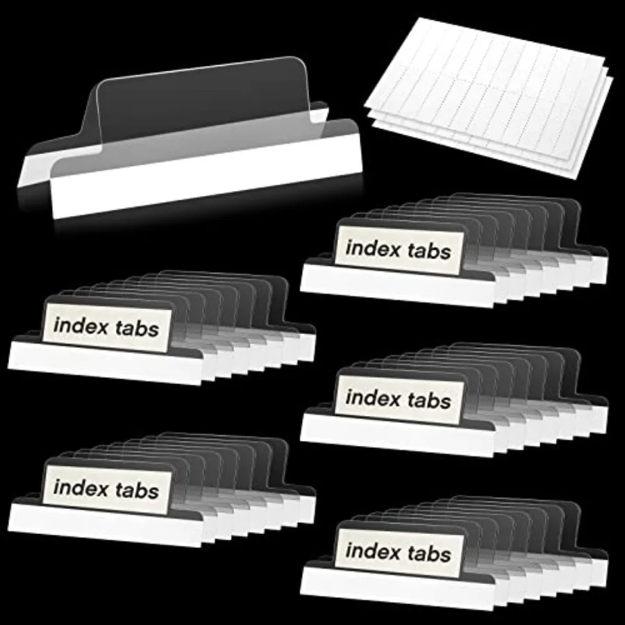 

Pieces 1.5 Inch Insertable Self Adhesive Index Tabs with Paper Printable Inserts Clear Plastic Sticky File Folder Labels Hangin