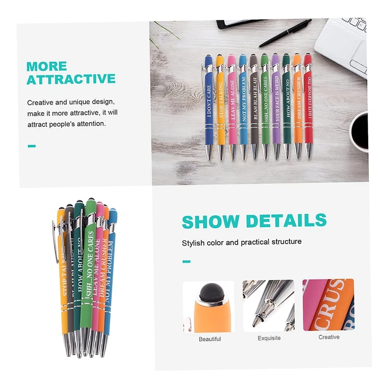 10Piece Inspirational Slogan Pen Interesting Writing Pen Gel Ink Pen Ballpoint Pen