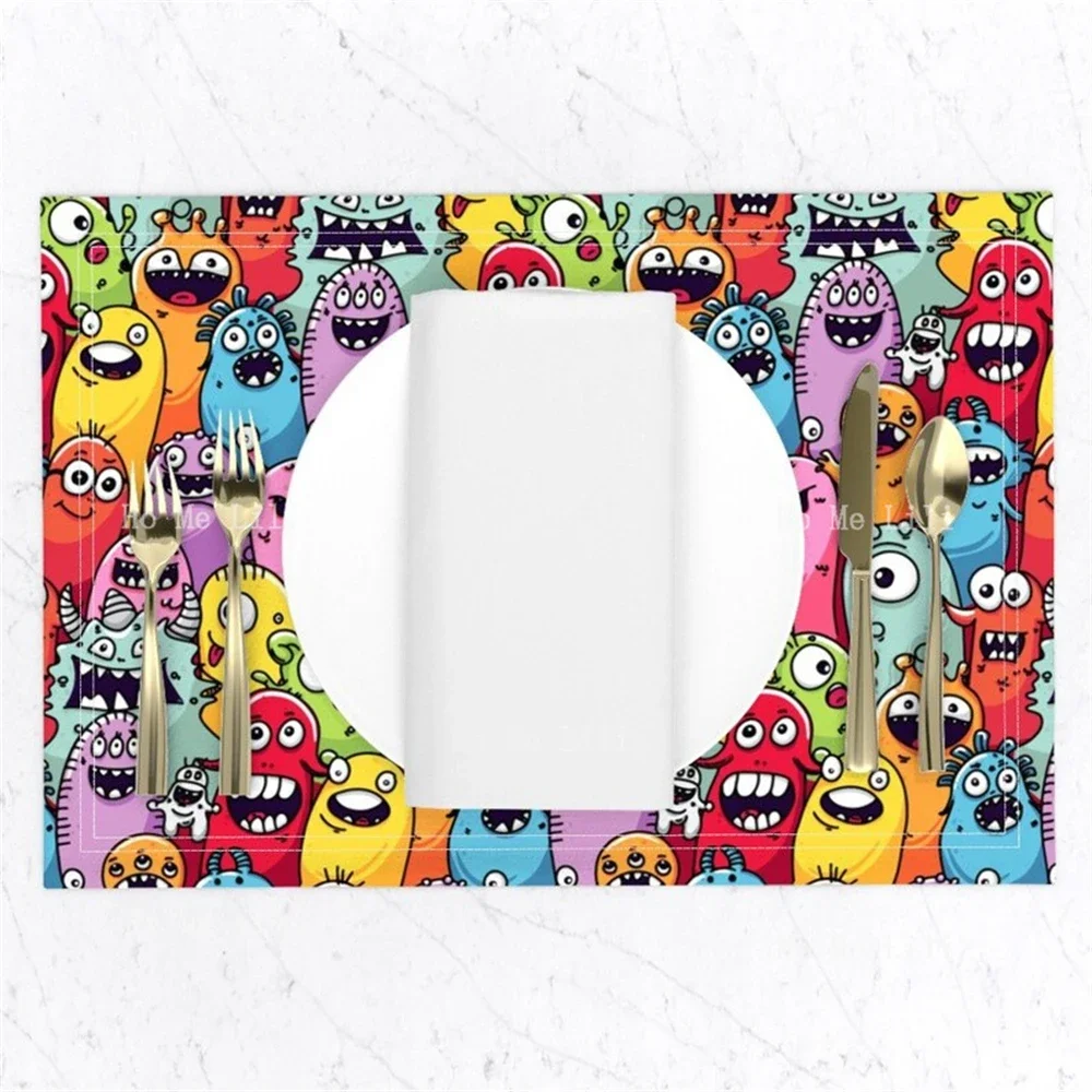 Colorful Table Mat Weird Monster Alien Placemats