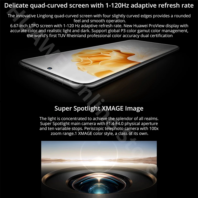 HUAWEI-P60 Tela curva OLED, 6,67 ", 6,67", HarmonyOS 3.1, Snapdragon 8, Gen 1, Octa Core, 48MP, Câmeras triplas, NFC