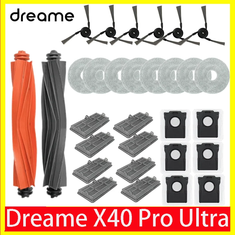 Dreame X40 Pro Ultra Sweeping Robot accessories Roll brush cloth edge brush filter dust bag