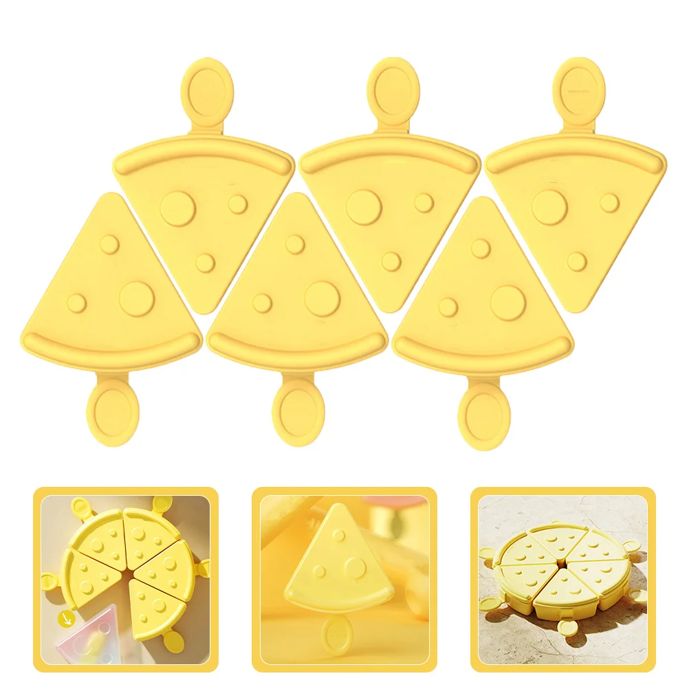 

6pcs Cheese Shaped Molds Reusable Bpa Free Diy Popsicle Juice Milk Pudding Jelly Easy Storage Stackable Lolly Maker Kitchen Food