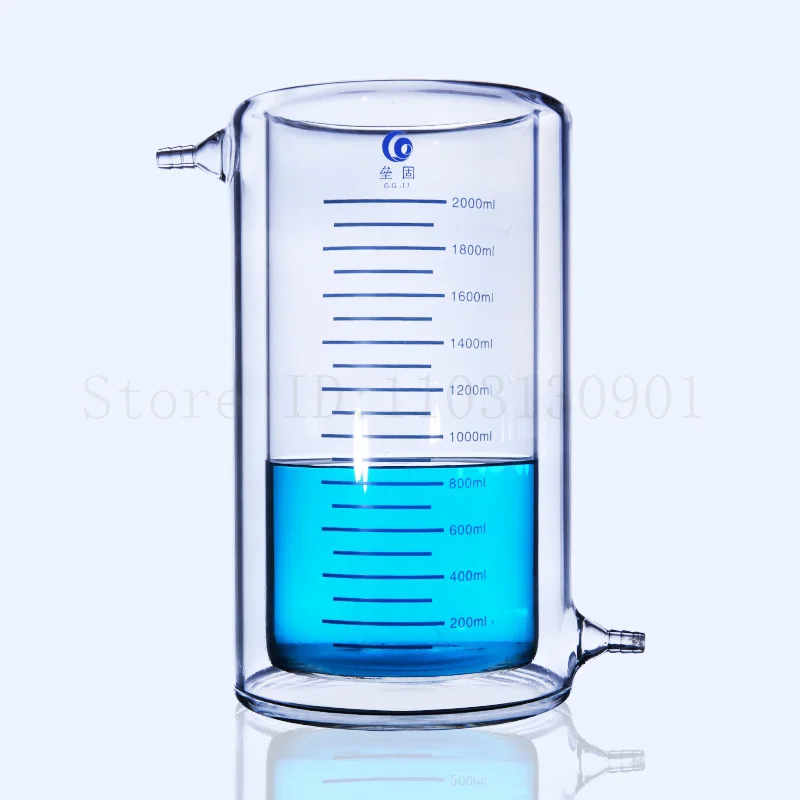 50ml-1000ml Borosilicate Glass Double Layer Beaker Laboratory Jacketed Beaker for Photocatalytic Experiment