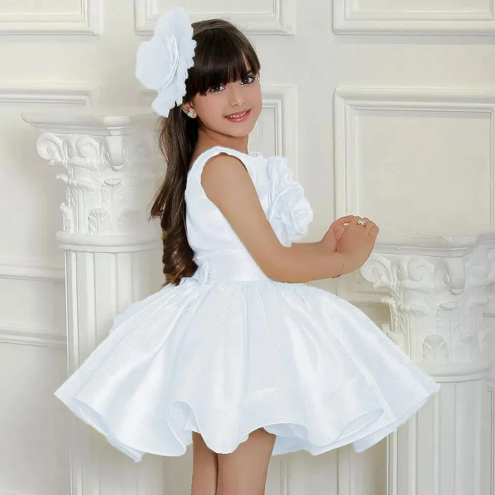 Foreign Trade Yellow Girl Princess Dress Three-Dimensional Flower High-Level Children's Dress Piano Dress