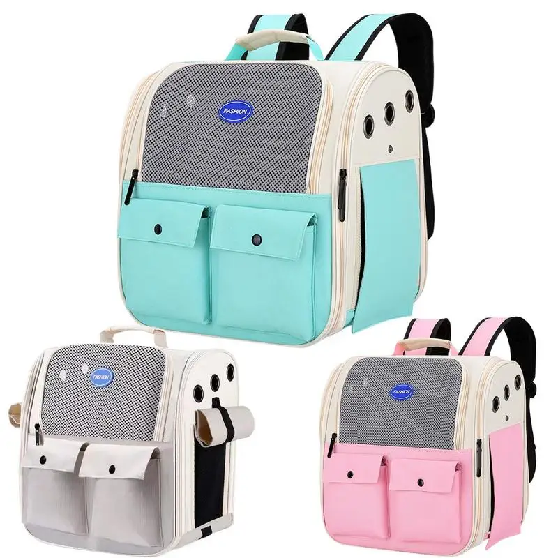 

Cat Carrier Backpack Breathable Pet Travel Backpack With Multiple Pockets Foldable Cat Bag Bunny Carrier With Waist Belts For